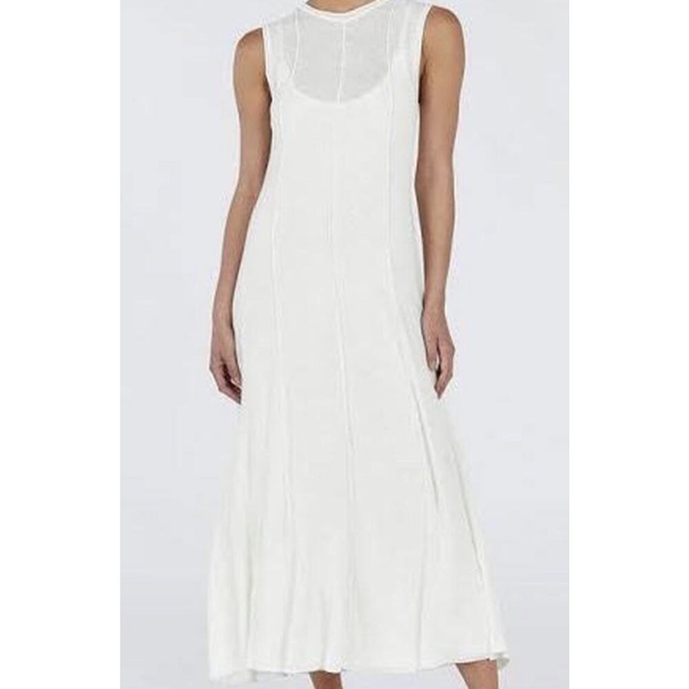 Dissh Parker Sleeveless Knit Dress Maxi Large Ivory Stripe Bridal Resort Beach
